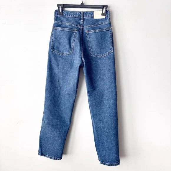 Everlane High Rise Straight Jeans in Classic Blue - Picture 2 of 6